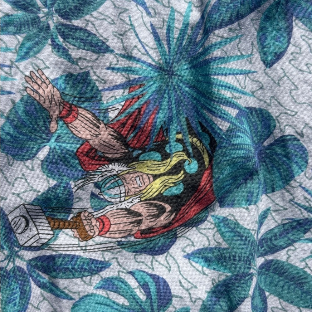 Marvel Blue Floral Men's Shirt - Picture 5 of 8